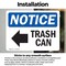 Signmission Trash Can (Left Arrow) Sign With Symbol, 5 in W x Rectangle, Vinyl Decal OS-2PACK-NS-D-35-L-18723 - alternate 6